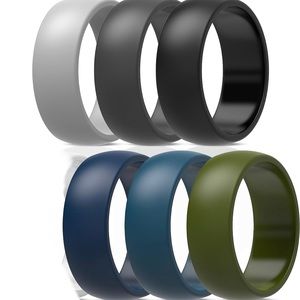 ThunderFit Silicone Wedding Ring for Men & Women - 8.7mm Wide - 2.5mm Sz 12-6pcs